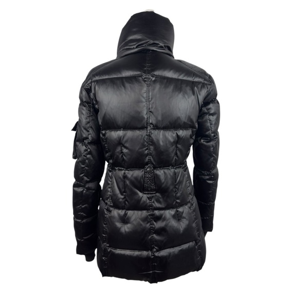 S13 NY Kylie Down Puffer Jacket Women S Black Nylon Coat Cuff Thumbholes No Hood - Picture 8 of 15